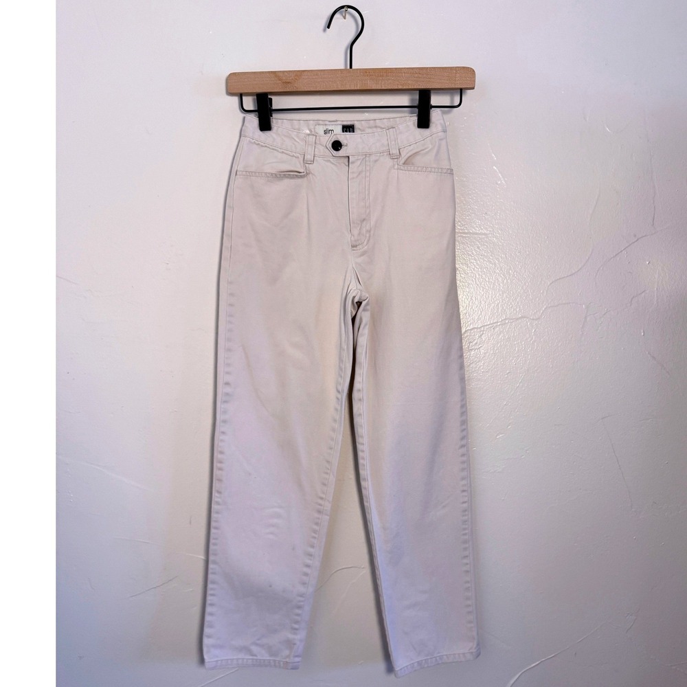Gap Kids Girls 12 Slim Ivory Chino Pants 100% Cotton Straight Leg Uniform